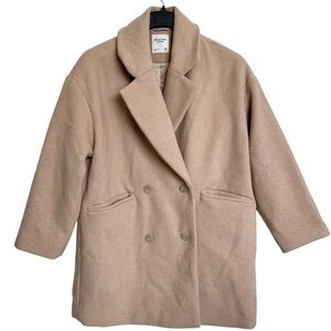 Abercrombie Fitch Oversized Camel Wool Coat Medium Petite